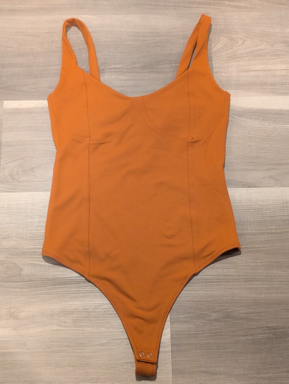 Abercrombie & Fitch | Soft A&F Collection Corset Seam Thong Bodysuit In Rust